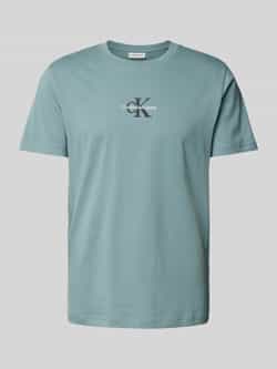 Calvin Klein Jeans Groene Effen Katoenen T-shirt Korte Mouwen Green Heren