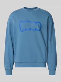 Hugo Blue Regular fit sweatshirt van puur katoen model 'NEWIREX'