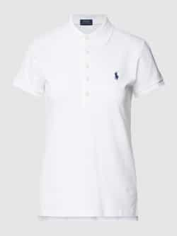 Polo Ralph Lauren Slim fit poloshirt met labelstitching model 'JULIE'