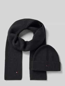 Tommy Hilfiger Gebreide muts FLAG PIMA COTTON BEANIE & SCARF (set Muts Sjaal)