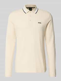 BOSS GREEN Poloshirt met lange mouwen Plisy met strepen op de kraag