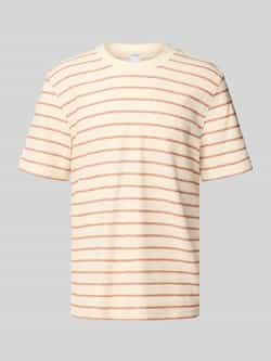 SELECTED HOMME Heren Polo's & T-shirts Slhdjango Stripe Ss O-neck Tee Ecru