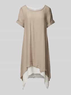 Apricot Knielange jurk in dubbele-laagjeslook