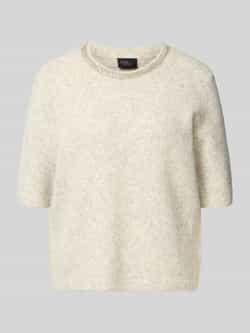 S.Oliver BLACK LABEL Boxy fit gebreide pullover met korte mouwen en wol
