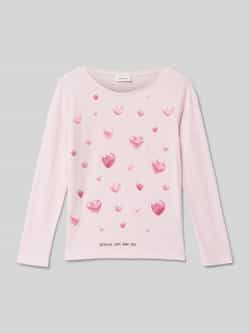 S.Oliver RED LABEL Regular fit shirt met lange mouwen van katoenjersey met siliconenprint
