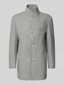 Strellson Regular fit lange wollen jas met opstaande kraag met knoopsluiting model 'FINCHLEY'