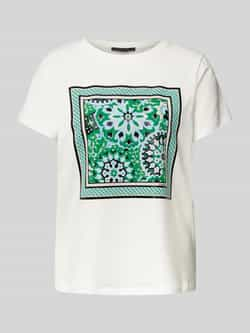 comma T-shirt met motief- en statementprint