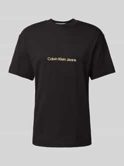 Calvin Klein Jeans Zwart Logo T-shirt Heren Lente Collectie Black Heren