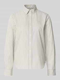 Gant Overhemdblouse met logostitching en afgeronde zoom