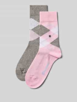 Burlington Sokken met argyle-stitching in een set van 2 paar