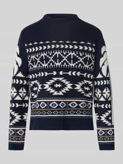 Oui Gebreide pullover met opstaande kraag