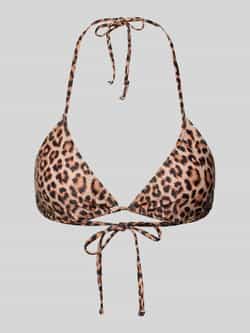 PIECES voorgevormde triangel bikinitop PCBAOMI bruin beige zwart