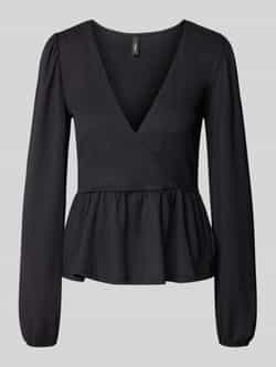Only Slim fit shirt met lange mouwen in wikkellook model '30 BILL'
