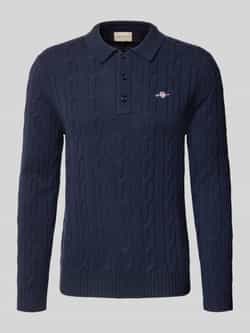 Gant Slim fit shirt met lange mouwen van zuivere wol model 'Cable'