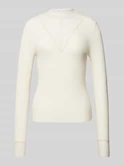 Only Slim fit shirt met lange mouwen en hooggesloten kant model 'TILDE'
