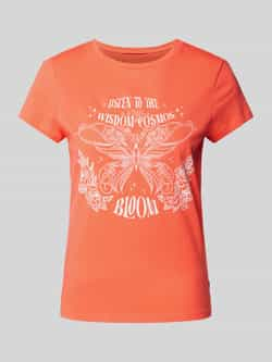 Q S by s.Oliver T-shirt met printopdruk oranje