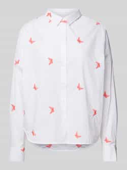 0039 italy Regular fit overhemdblouse met motiefstitching model 'LUCY'