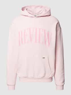 REVIEW Hoodie met labelprint en kangoeroezak