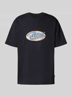 WOODBIRD T-shirt met labelprint model 'Baine'