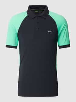 BOSS Green Poloshirt met labeldetail model 'Pauletech'