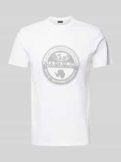 Napapijri Wit Bedrukt T-shirt voor Mannen White Heren