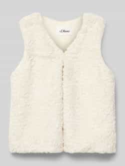 S.Oliver RED LABEL Regular fit gilet van teddybont met effectgaren