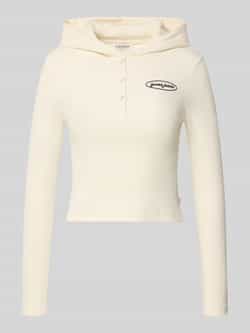 Guess Jeans Slim fit shirt met lange mouwen capuchon en labelstitching