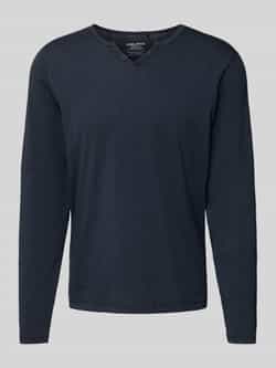 Blend Shirt met lange mouwen en korte knoopsluiting model 'IVALDE'