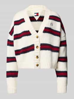 TOMMY JEANS Vest TJW BADGE STRIPE FLUFF CARDI EXT