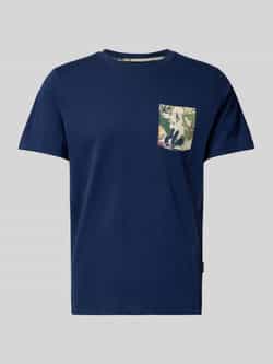 Blend T-shirt met geribde ronde hals model 'BHJEM'