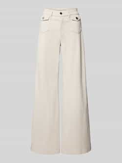 MAC wide leg regular waist broek beige