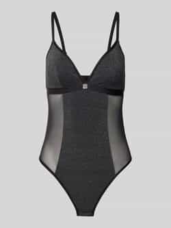 HUGO Semi-transparante body met labeldetail