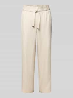 Comma Straight leg stoffen broek met tunnelkoord