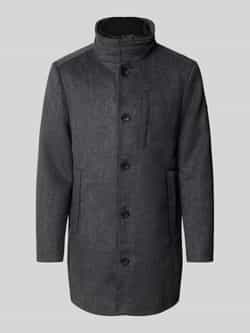 Tom Tailor Regular fit lange wollen jas met opstaande kraag