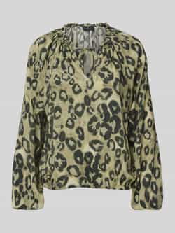 Monari Regular fit blouse van viscose met dierenprint