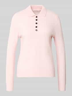 Christian Berg Woman Gebreide pullover met polokraag en knoopsluiting