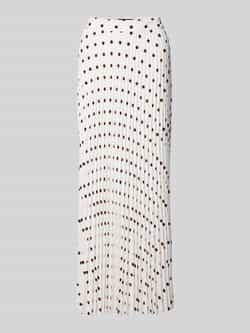 Marc Cain Maxi Plooirok met Polka Dot Print White Dames