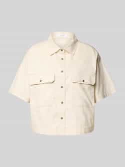 Opus Relaxed fit blouse met paspelzakken op de borst model 'Fringo'