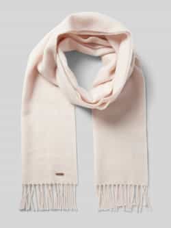 Hugo Boss Elegante Twill Wollen Sjaal met Franjes Pink Dames