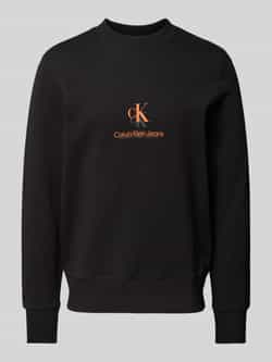 Calvin Klein Jeans Sweatshirt van puur katoen met opstaande kraag