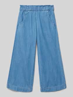 Tom Tailor Wide leg jeans van zuiver katoen met elastische tailleband
