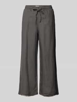 Christian Berg Woman Flared linnen broek met franjes model 'Caroline'
