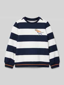 S.Oliver gestreepte sweater ecru Jongens Stretchkatoen Ronde hals Streep 116 122
