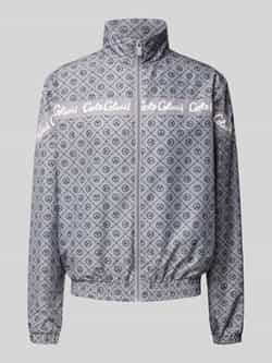 Carlo colucci Sportieve jas met Allover Logo Patroon Gray Heren