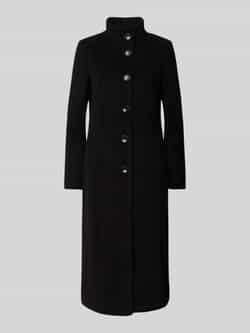 Milo Coats Slim fit lange wollen jas met opstaande kraag model 'Elsa'