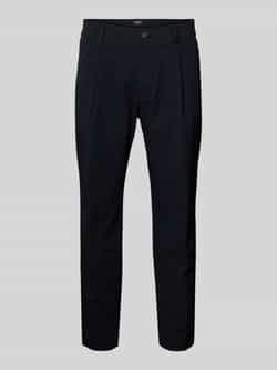 Strellson Tapered fit bandplooibroek met structuurmotief model 'Lui'
