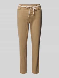 Rosner Slim fit stoffen broek met strikceintuur model 'ALISA'
