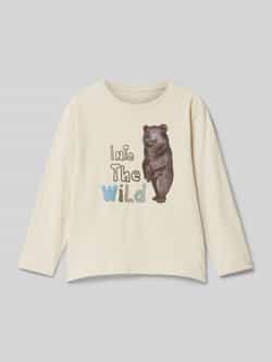 Name it Shirt met lange mouwen en statementprint model 'MOKA'