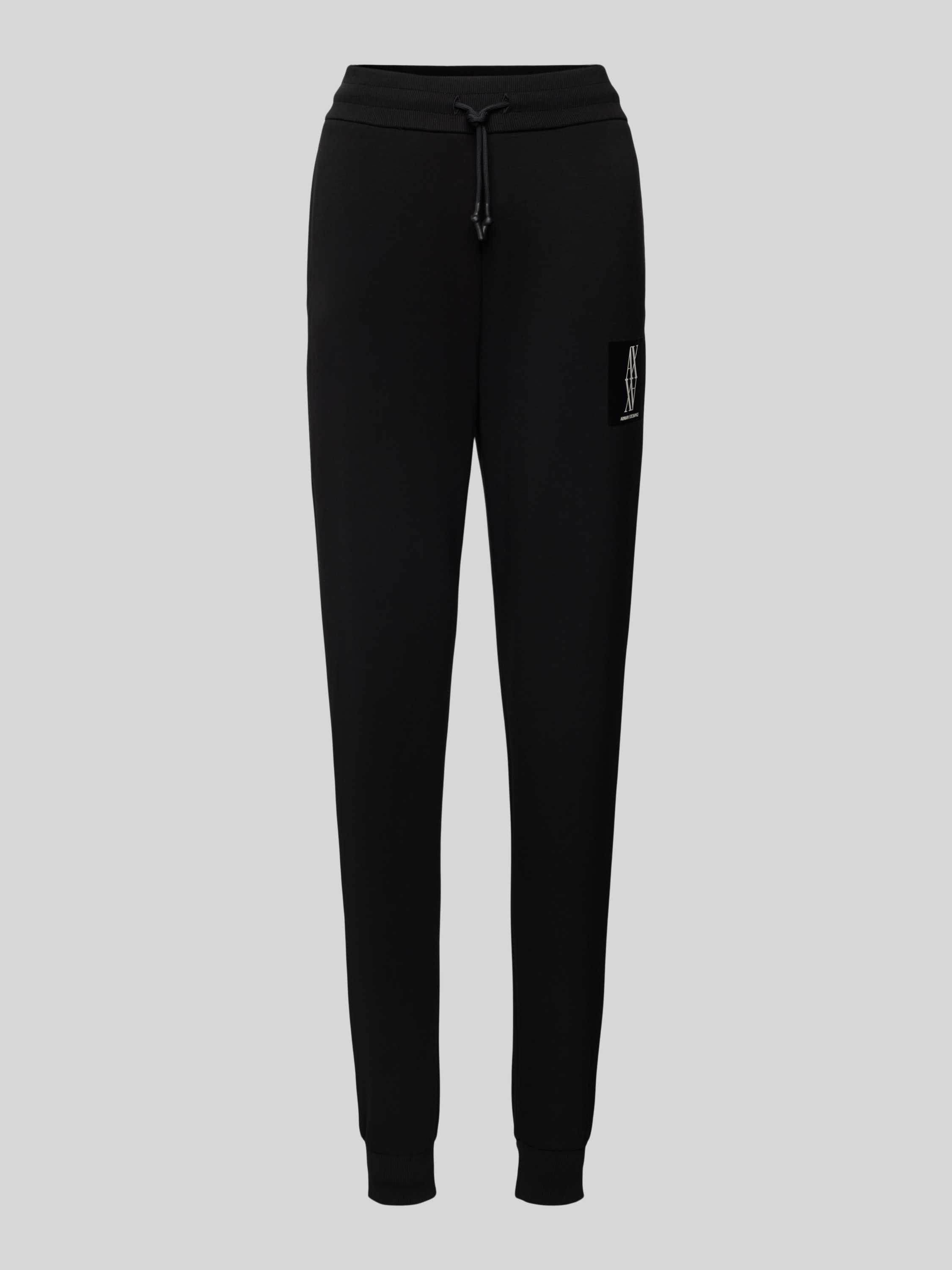 Emporio Armani Sportieve Zwarte Trekkoord Taille Logo Broek Black Dames