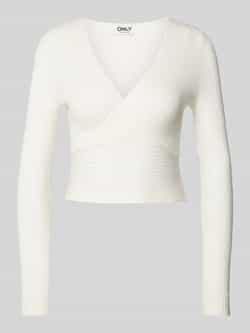 Only Slim fit shirt met lange mouwen van ribtricot model 'HONOR'